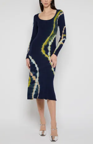 RIBBED KNIT MIDI DRESS