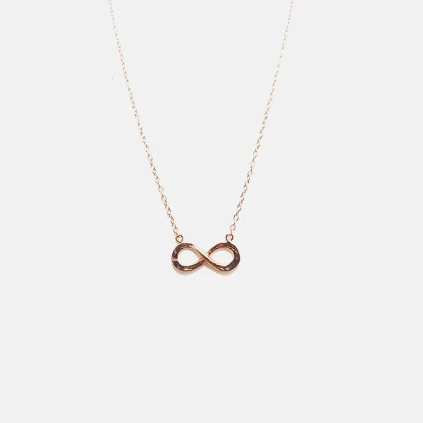 Rosy Infinity Pendant Necklace 16 inch