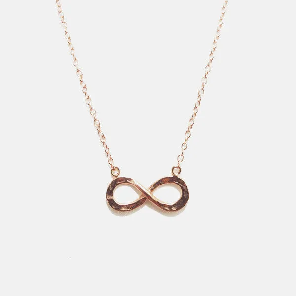 Rosy Infinity Pendant Necklace 16 inch