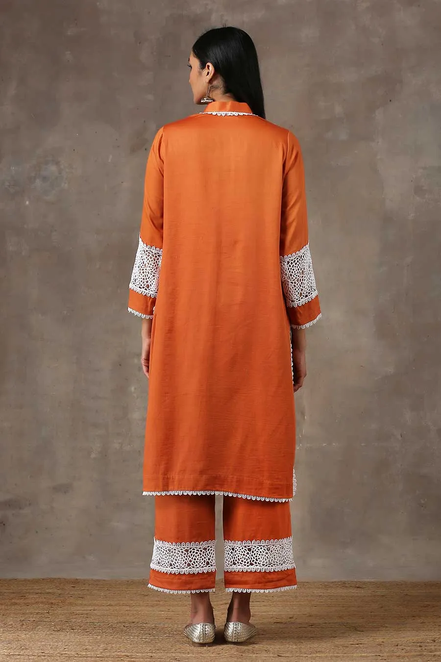 Rust Orange Kurta & Pant Set (Set of 2)