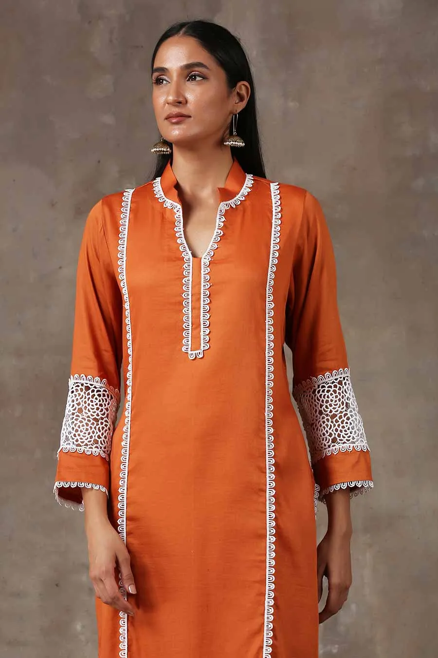 Rust Orange Kurta & Pant Set (Set of 2)