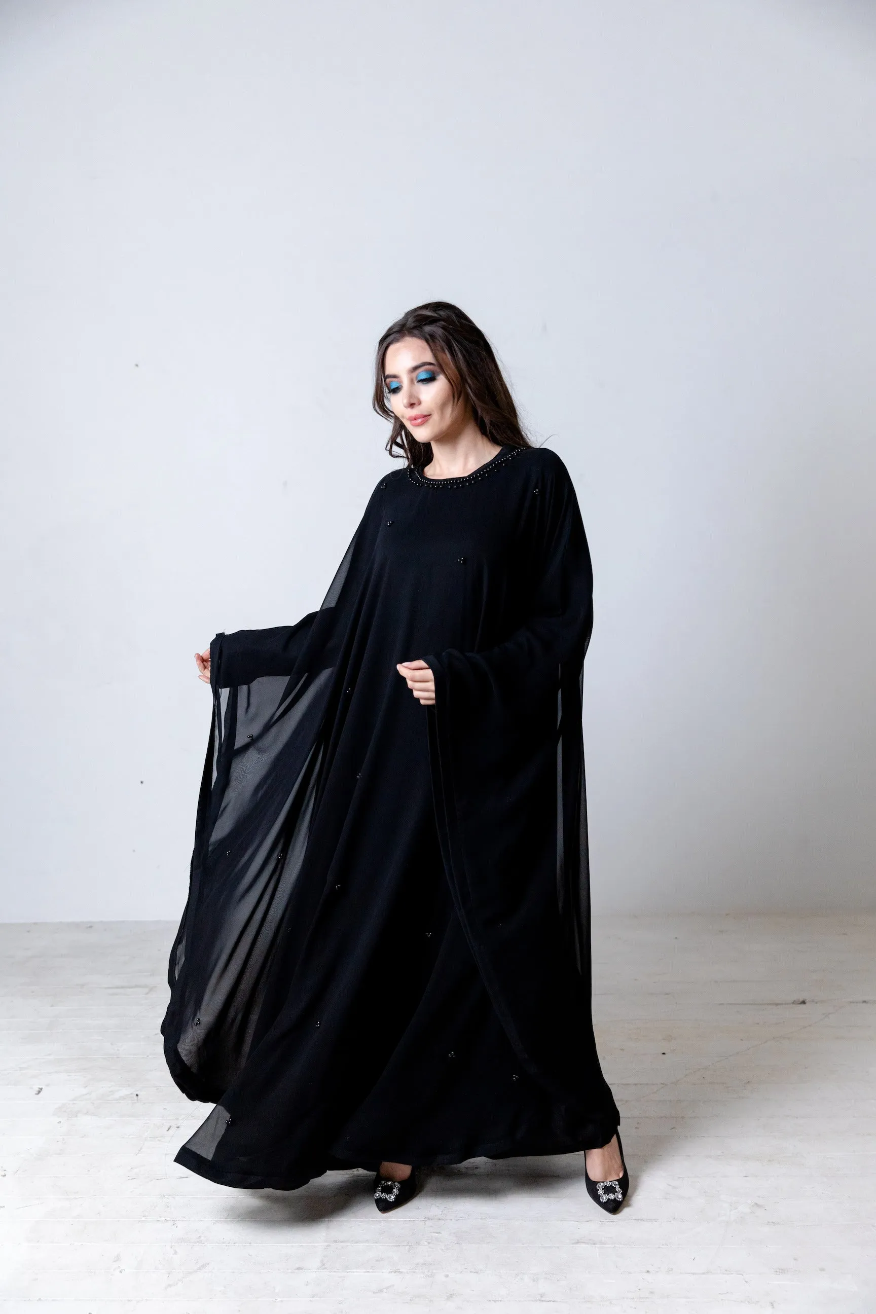 Sadaf Black Batwing Abaya