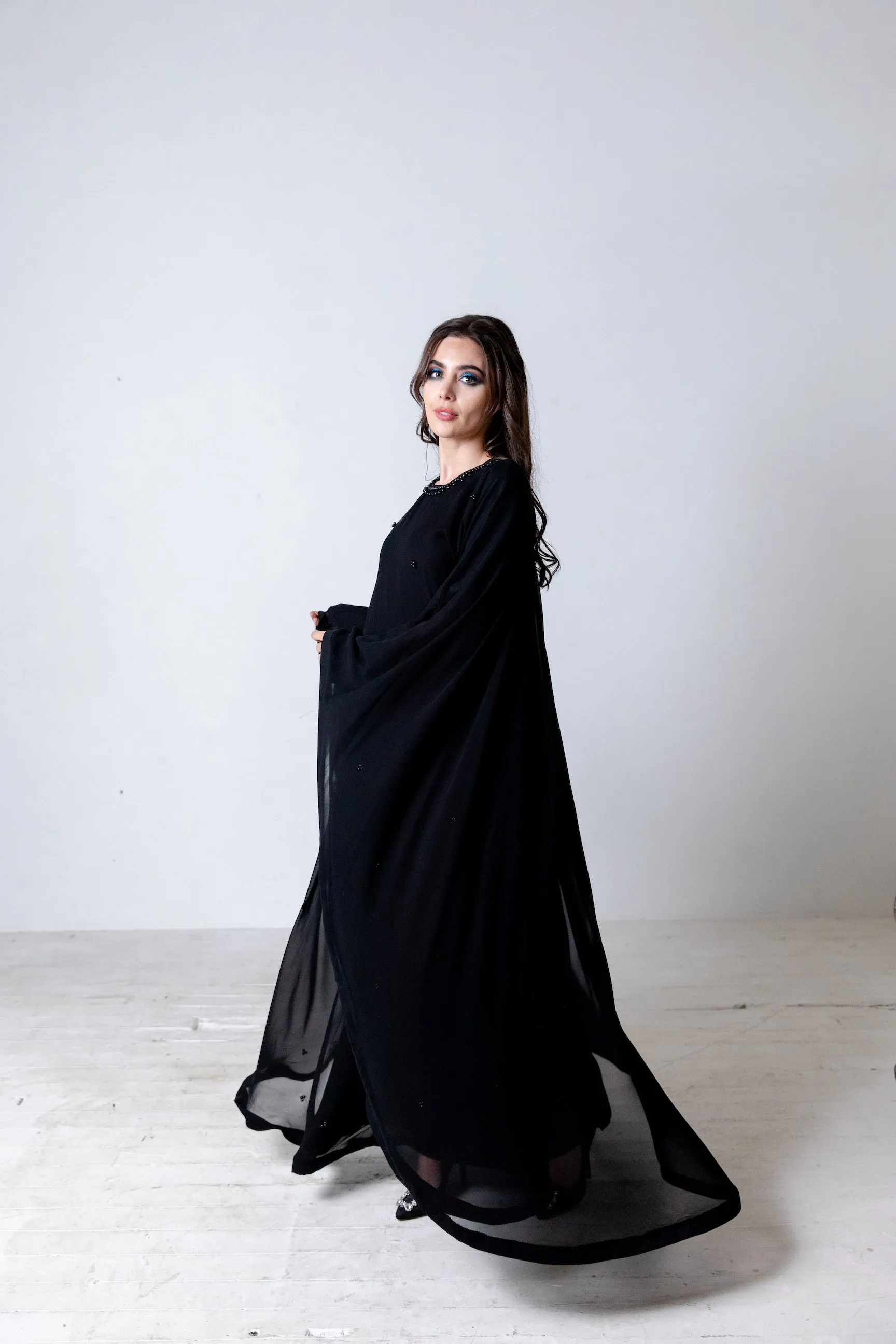 Sadaf Black Batwing Abaya