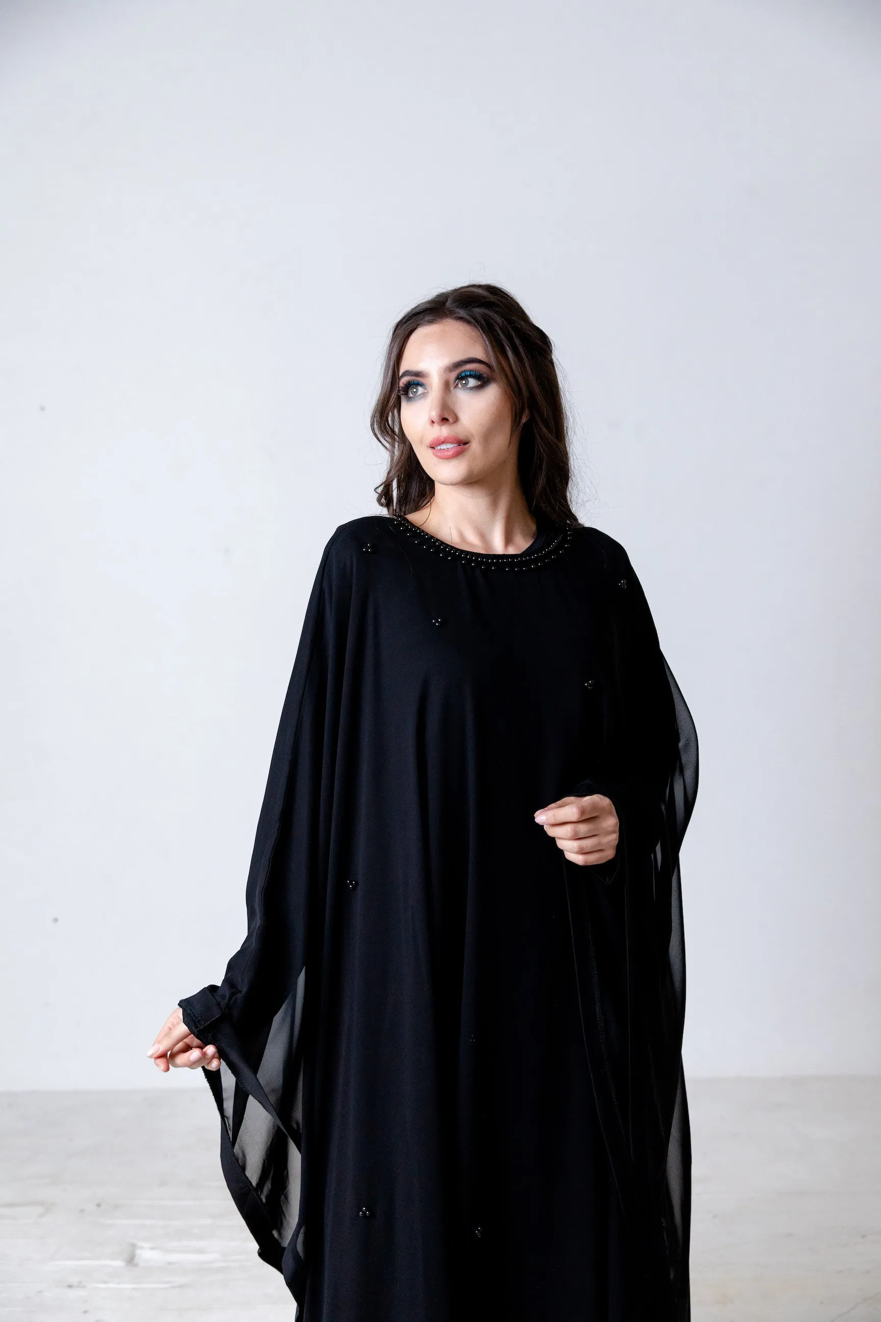 Sadaf Black Batwing Abaya