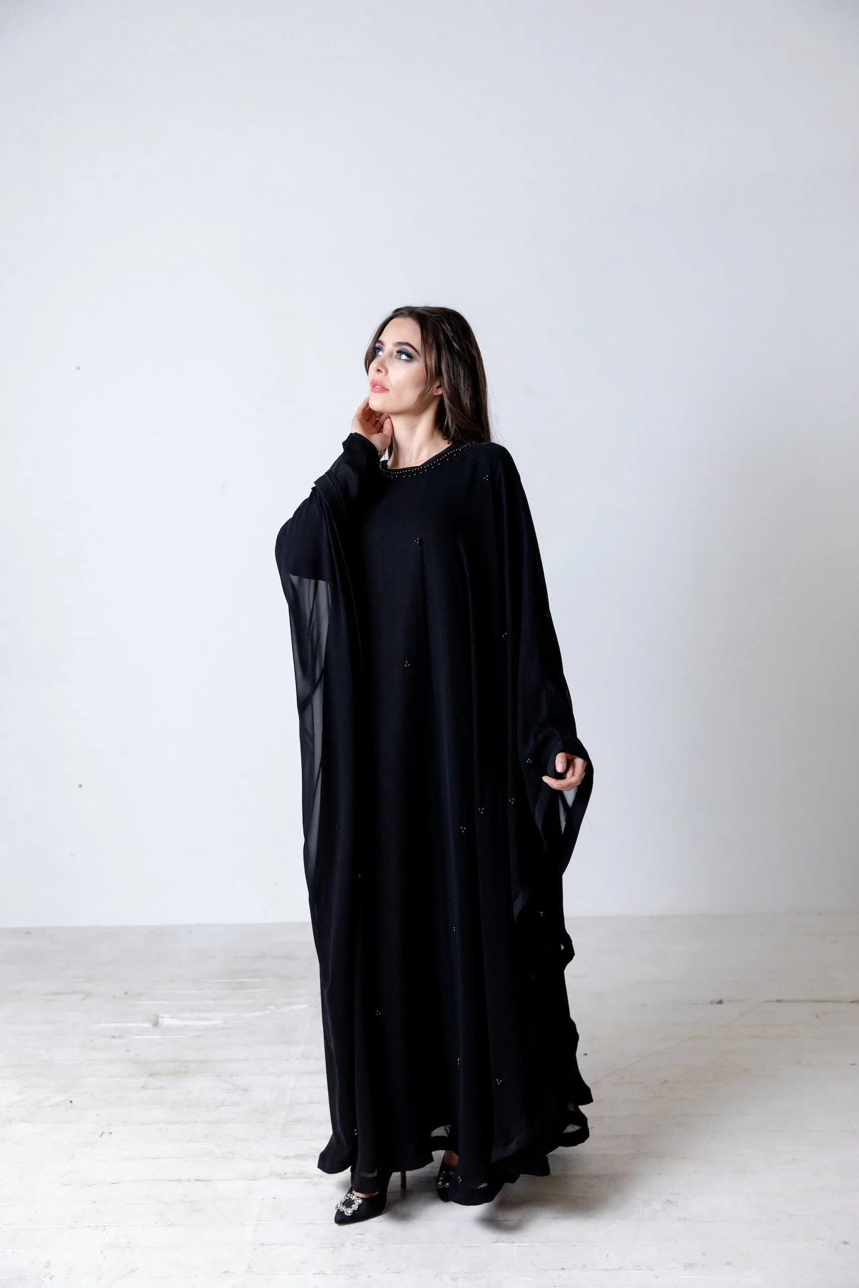 Sadaf Black Batwing Abaya