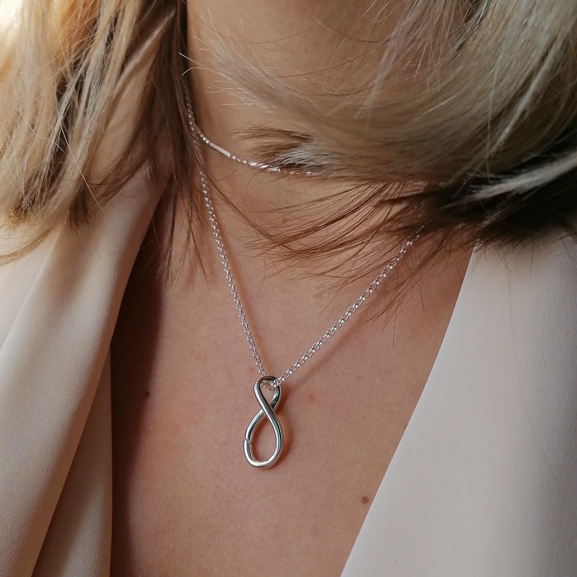 Silver Infinity Charm Collector Necklace