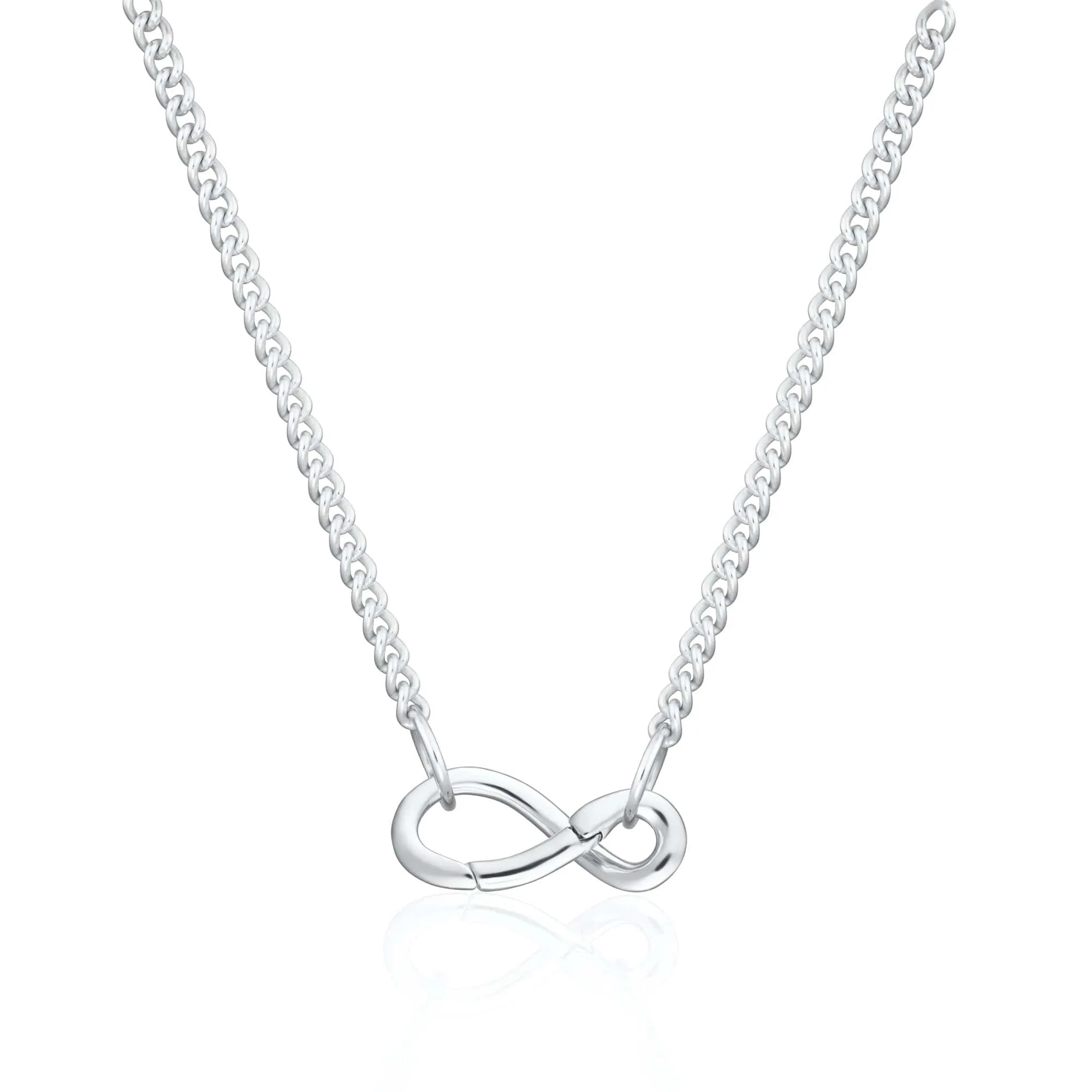 Silver Infinity Curb Chain Necklace