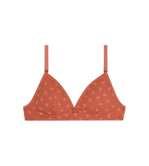 Soutien-gorge triangle fille motif cerise Jaune Les Pockets