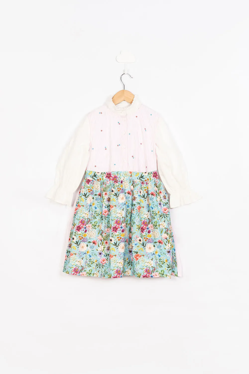 Stripe & Floral Dirndl Dress