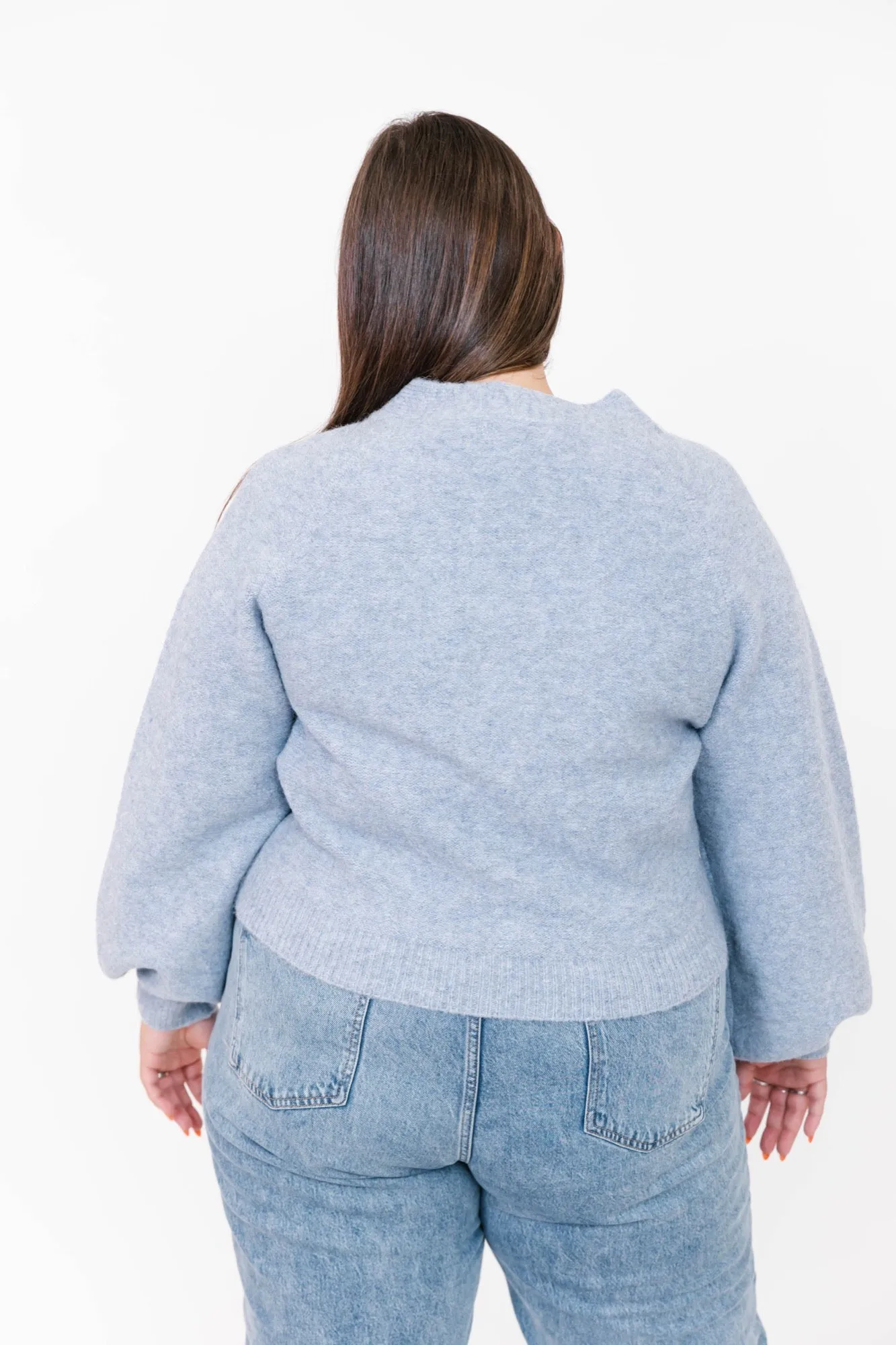 Sweater Weather Short Cardigan in Light Blue
