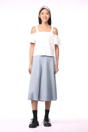 Wide-Legged Culottes - Dusty Blue