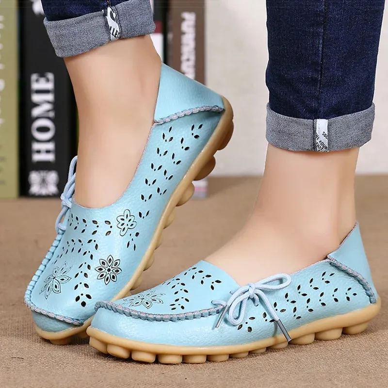 Women Breathable Leather Loafers