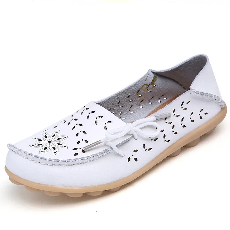 Women Breathable Leather Loafers