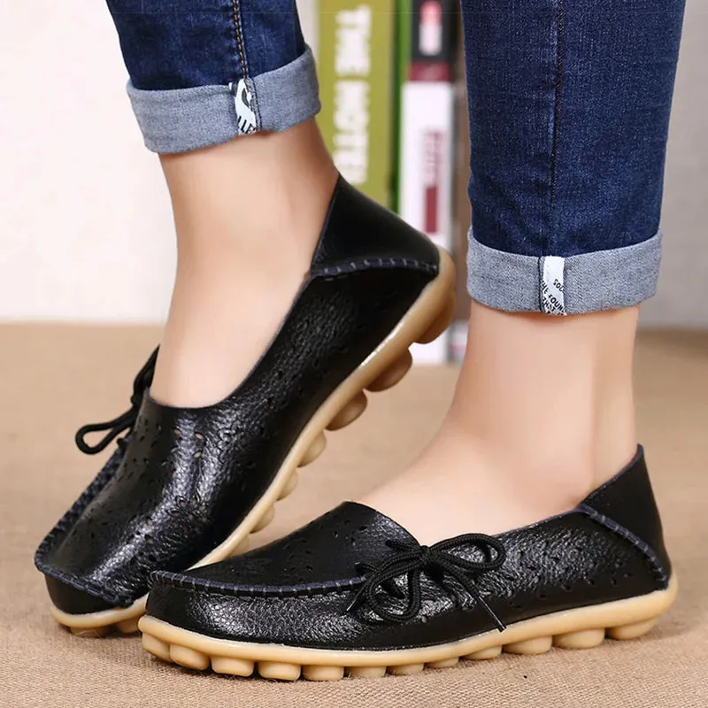 Women Breathable Leather Loafers