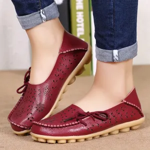 Women Breathable Leather Loafers