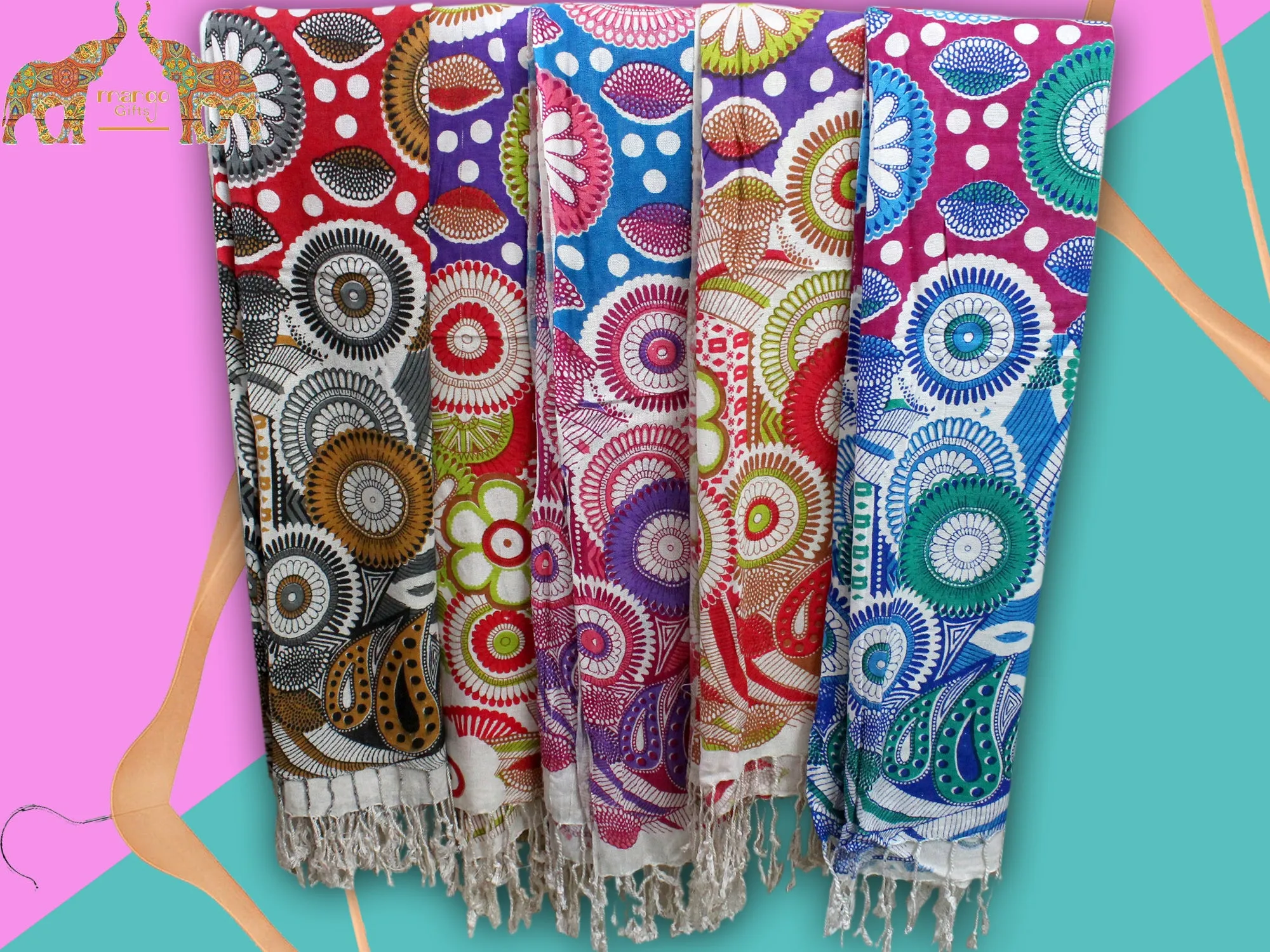 Women Fashion Scarf Tie-Dye Viscose Scarves Head wraps Colourful Exotic Wraps Lightweight Scarves for Spring Fall , Shawl Wrap