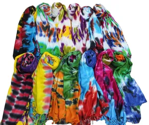 Women Fashion Scarf Tie-Dye Viscose Scarves Head wraps Colourful Exotic Wraps Lightweight Scarves for Spring Fall , Shawl Wrap