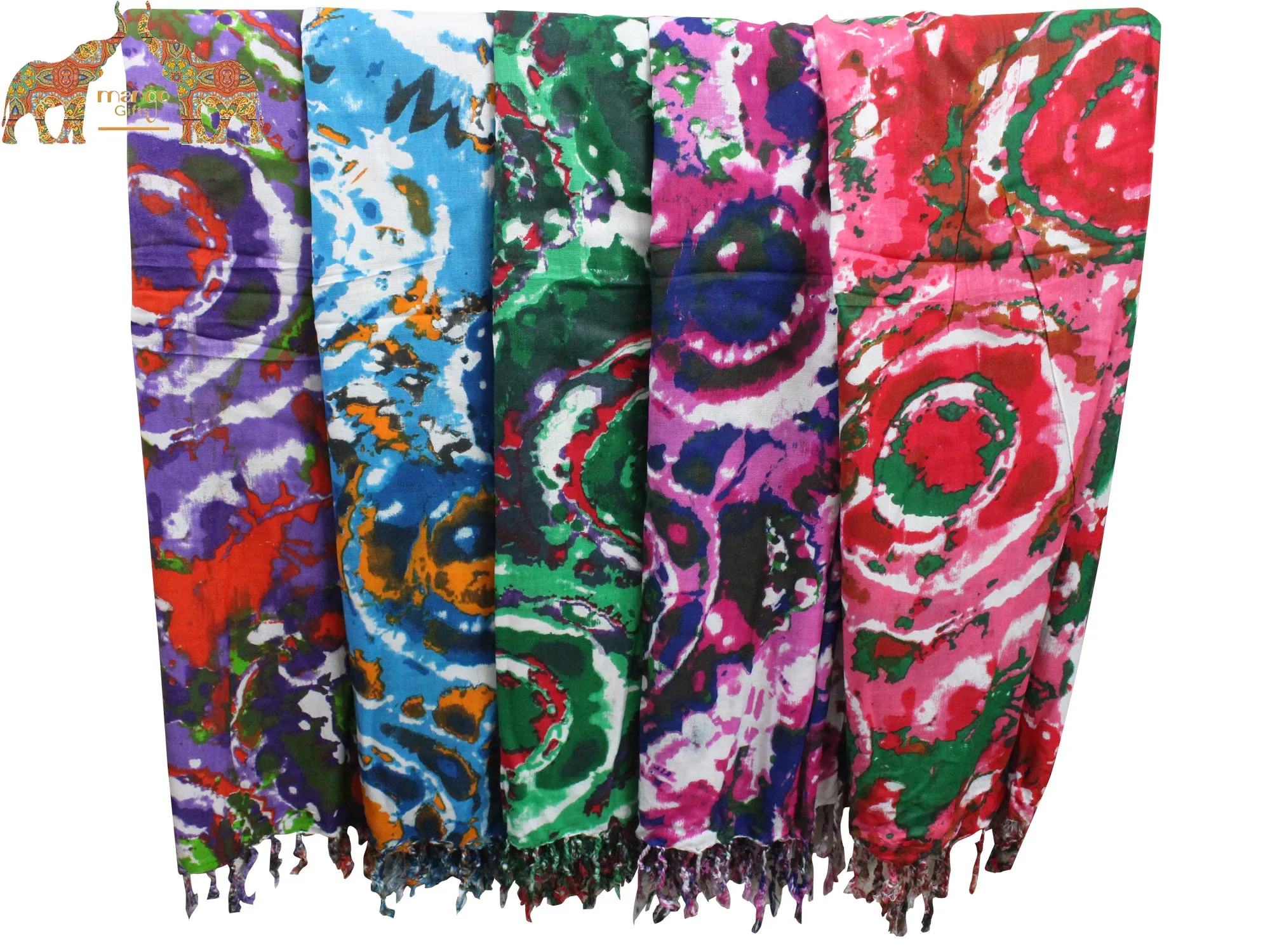 Women Fashion Scarf Tie-Dye Viscose Scarves Head wraps Colourful Exotic Wraps Lightweight Scarves for Spring Fall , Shawl Wrap