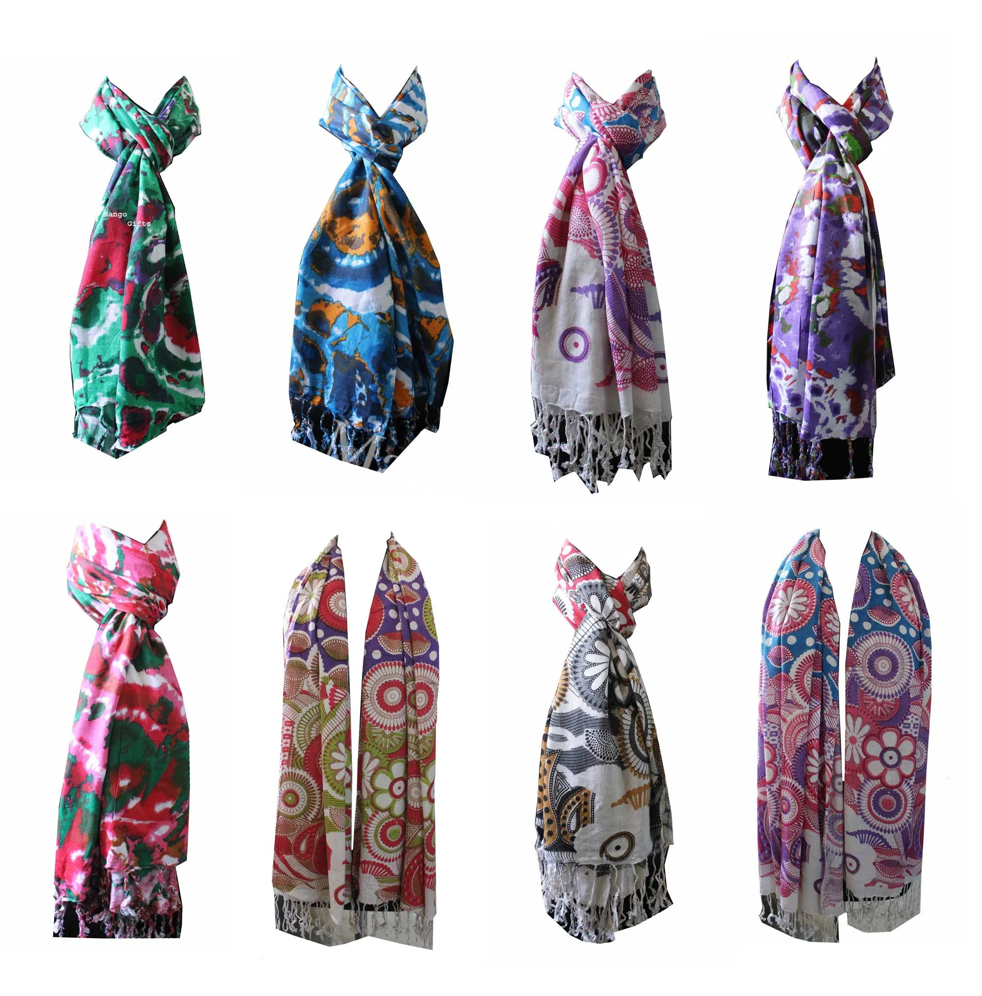 Women Fashion Scarf Tie-Dye Viscose Scarves Head wraps Colourful Exotic Wraps Lightweight Scarves for Spring Fall , Shawl Wrap