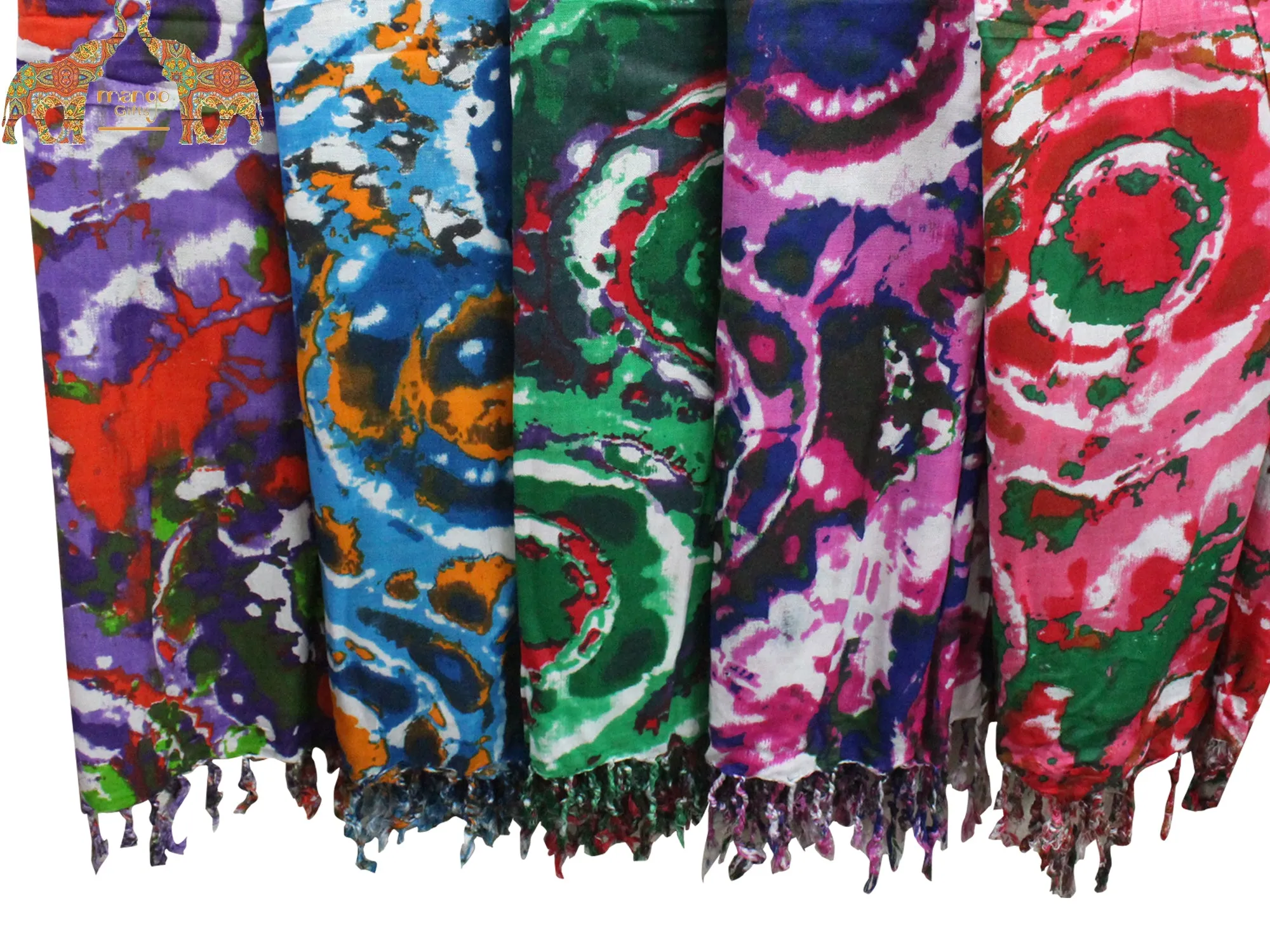 Women Fashion Scarf Tie-Dye Viscose Scarves Head wraps Colourful Exotic Wraps Lightweight Scarves for Spring Fall , Shawl Wrap
