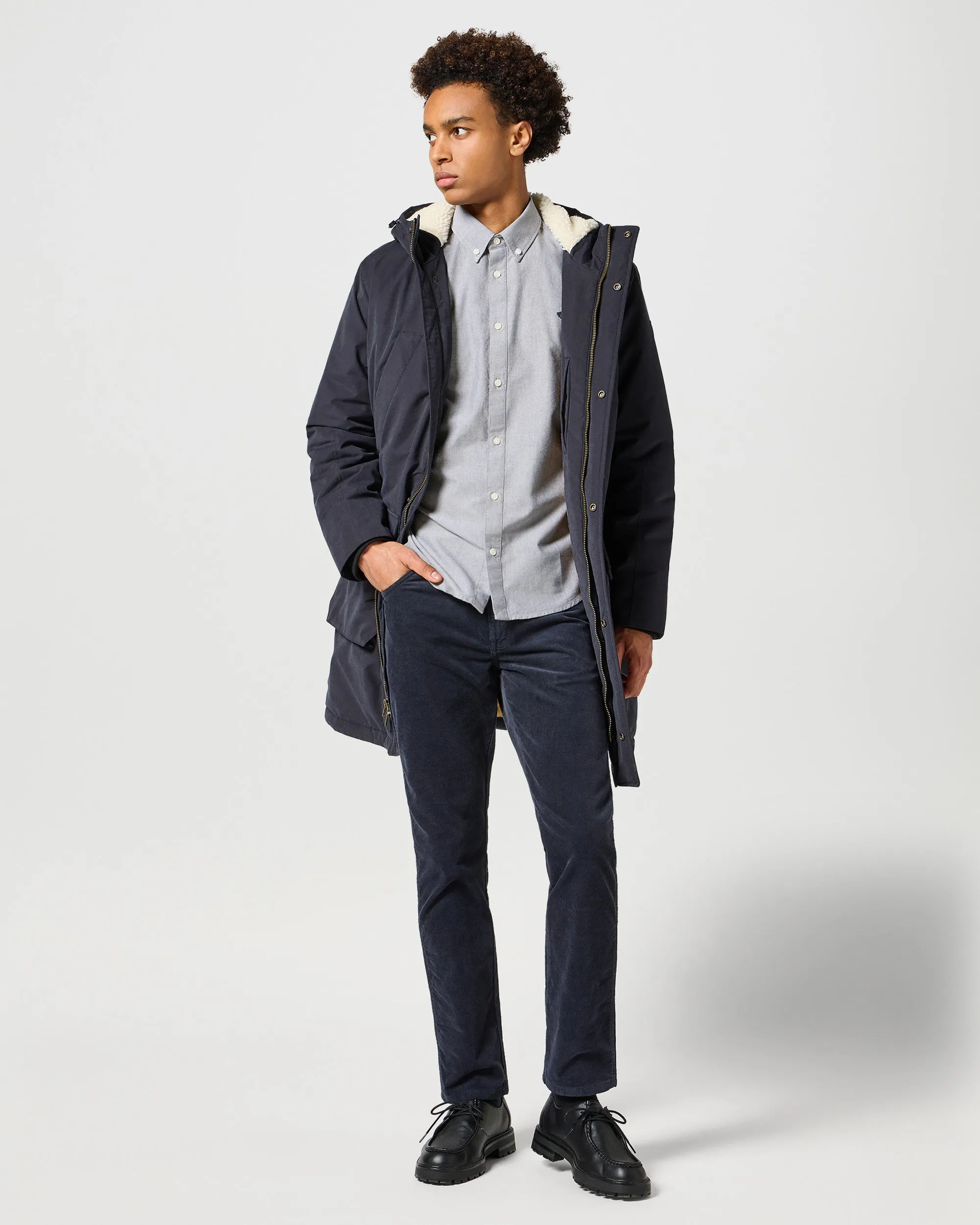 Wrangler Texas SLIM Mens Cords - Dark Navy